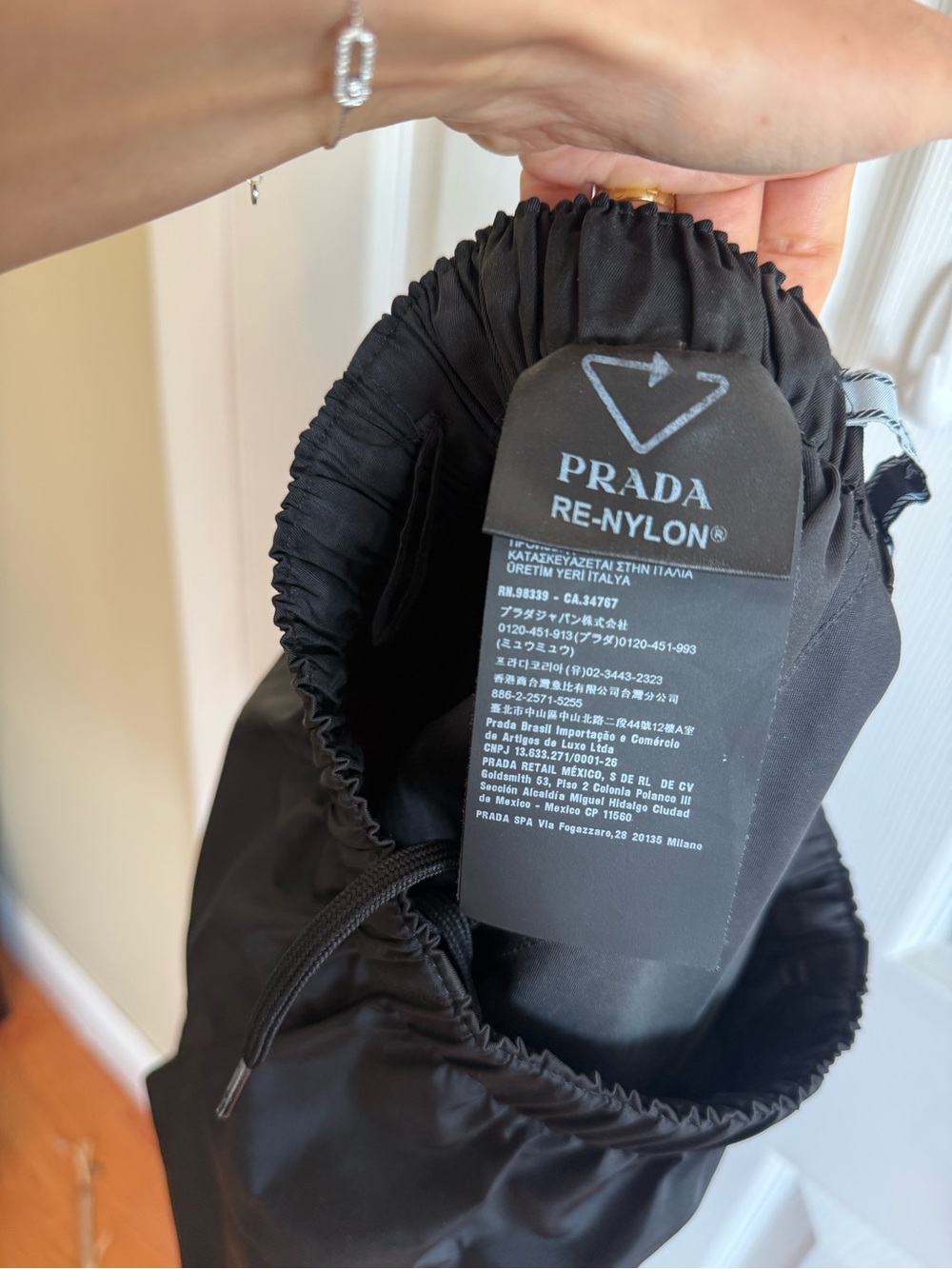 Prada Black Elastic-Waist Nylon Shorts - Picture 10 of 11